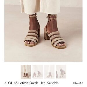 $162 ALOHAS Letizia Suede Heel Sandals Size 37